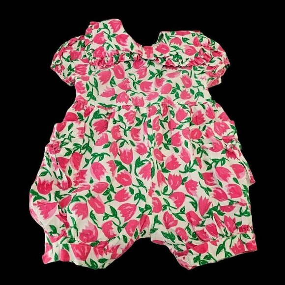 50s West Coast Baby Girl Short Romper Short Slv Button Closure Cotton Infant 12M - Picture 3 of 10